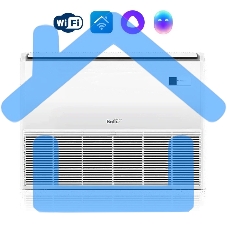 Блок внутренний напольно-потолочной сплит-системы Ballu BLC_CF/in-24HN1_21Y 24000 BTU, 70 м², 42 дБ, охлаждение, обогрев, осушение, белый