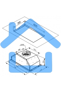 Вытяжка встраиваемая Zigmund & Shtain K 016.7 B черный, 70 см, 1050 куб. м/ч, 58 дБ