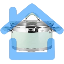 Кастрюля LARA LR02-540 MINT 16x9 см, 1,7 л, носик, индукционное дно, крышка с бортом, полипропилен, силикон, нержавеющая сталь