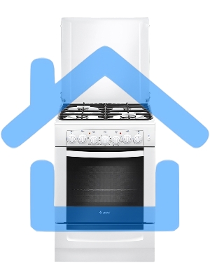 Плита комбинированная Gefest ПГЭ 6102-02 0300 белый, конфорок 4 шт, духовка 55 л, 60 см x 85 см x 60 см