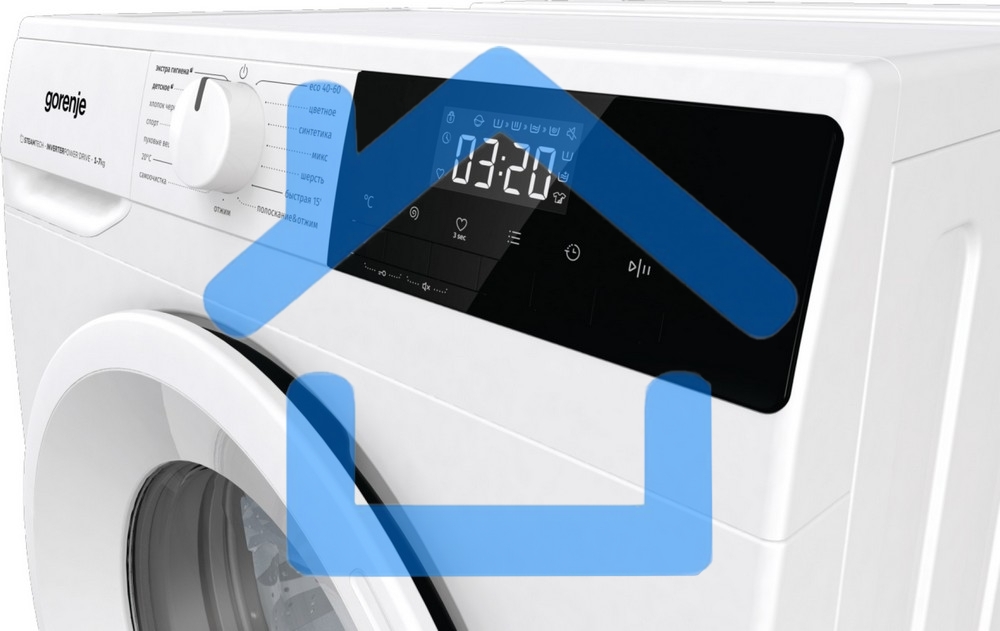 Стиральная машина Gorenje W2NHPI72SCSIRV белый загрузка фронтальная 7 кг, 1200 об/мин., класс: А