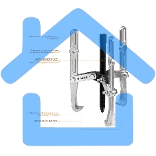 Съемник ЗУБР 43319-305шарнирный 3-захватный с удлиненными захватами 305мм профессионал