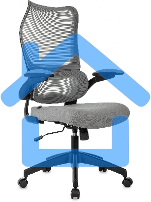 Кресло руководителя Бюрократ Sigma 1 серый, сетка/ткань, крестов. пластик