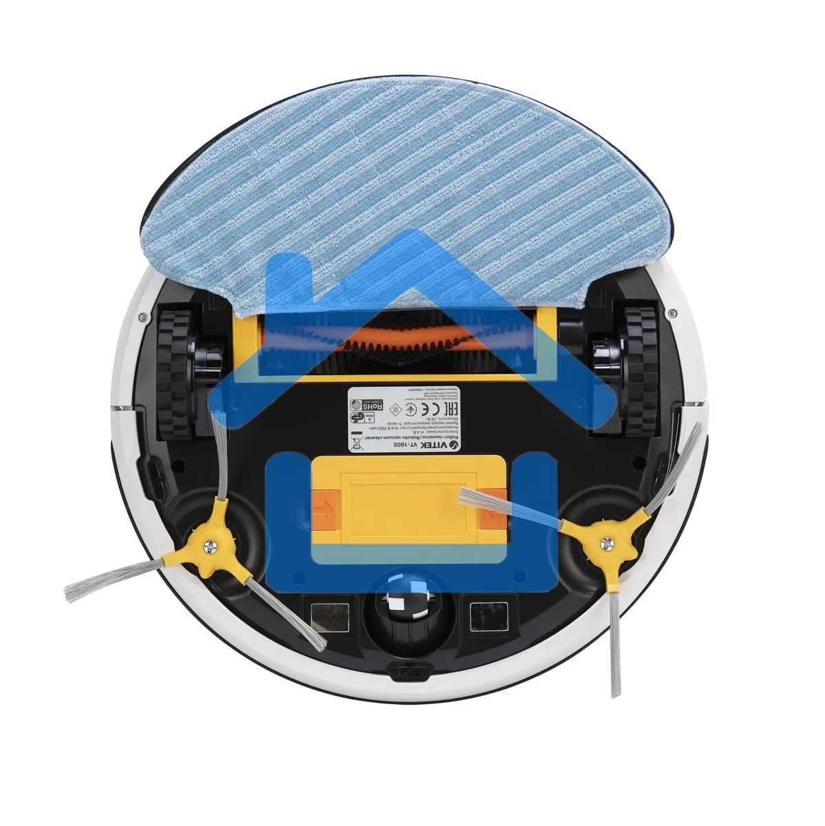 Робот-пылесос Vitek VT-1805 (MC) голубой/белый, 2500 мА·ч Li-Ion, уборка влажная/сухая, пылесборник контейнер 0.5 л