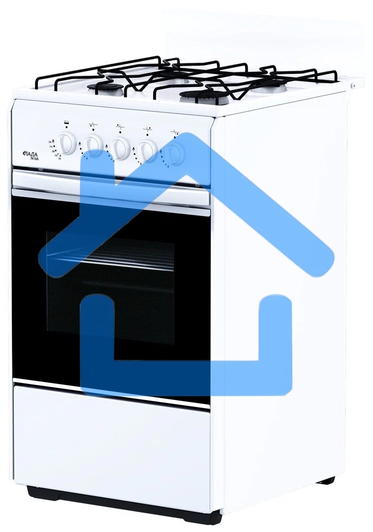 Плита газовая Лада Nova RG 24039 W белый, конфорок 4 газовых, духовка 50 л, 50 см x 85 см x 60 см