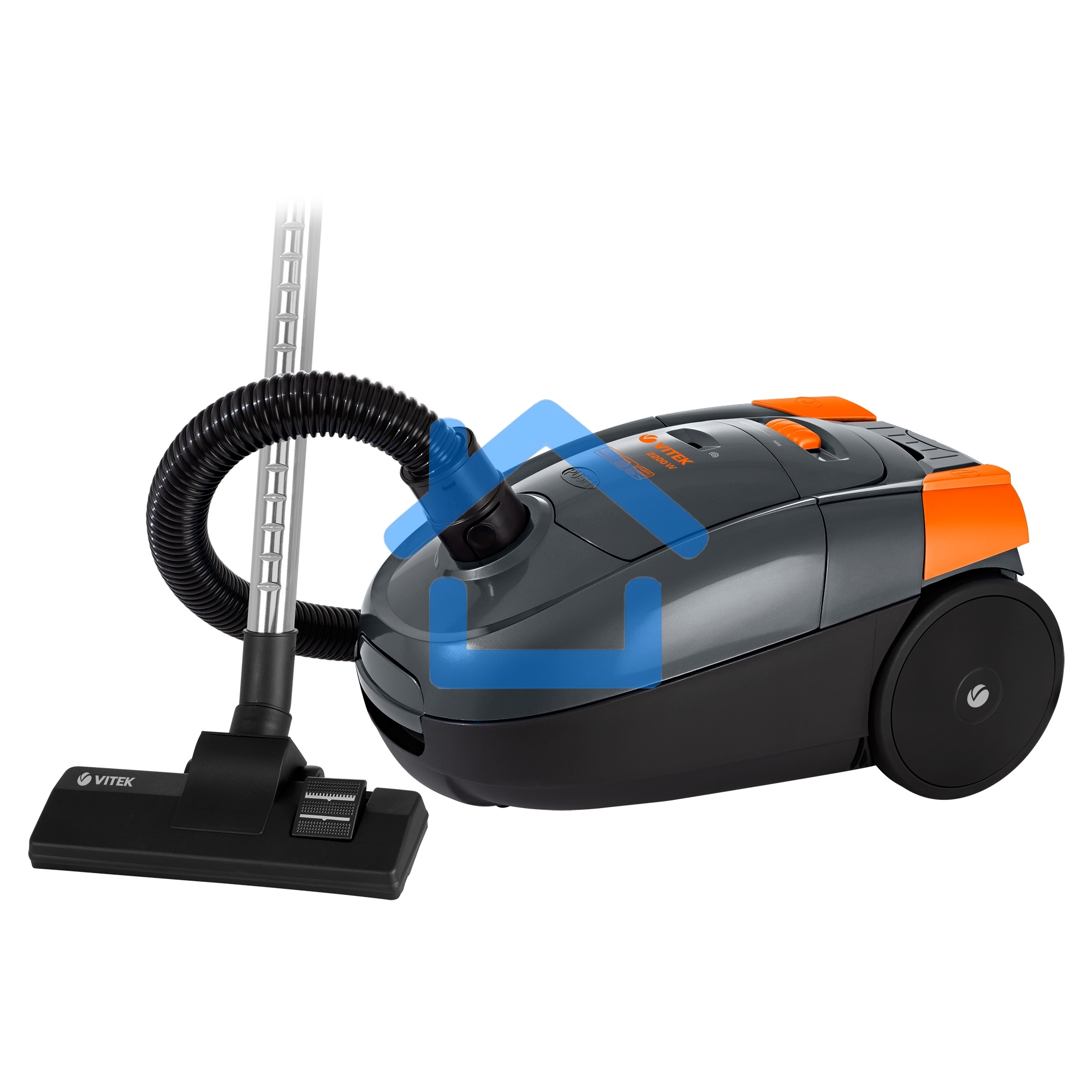 Пылесос Vitek VT-1819 серый, 400/1400Вт, уборка сухая, пылесборник мешок 3 л