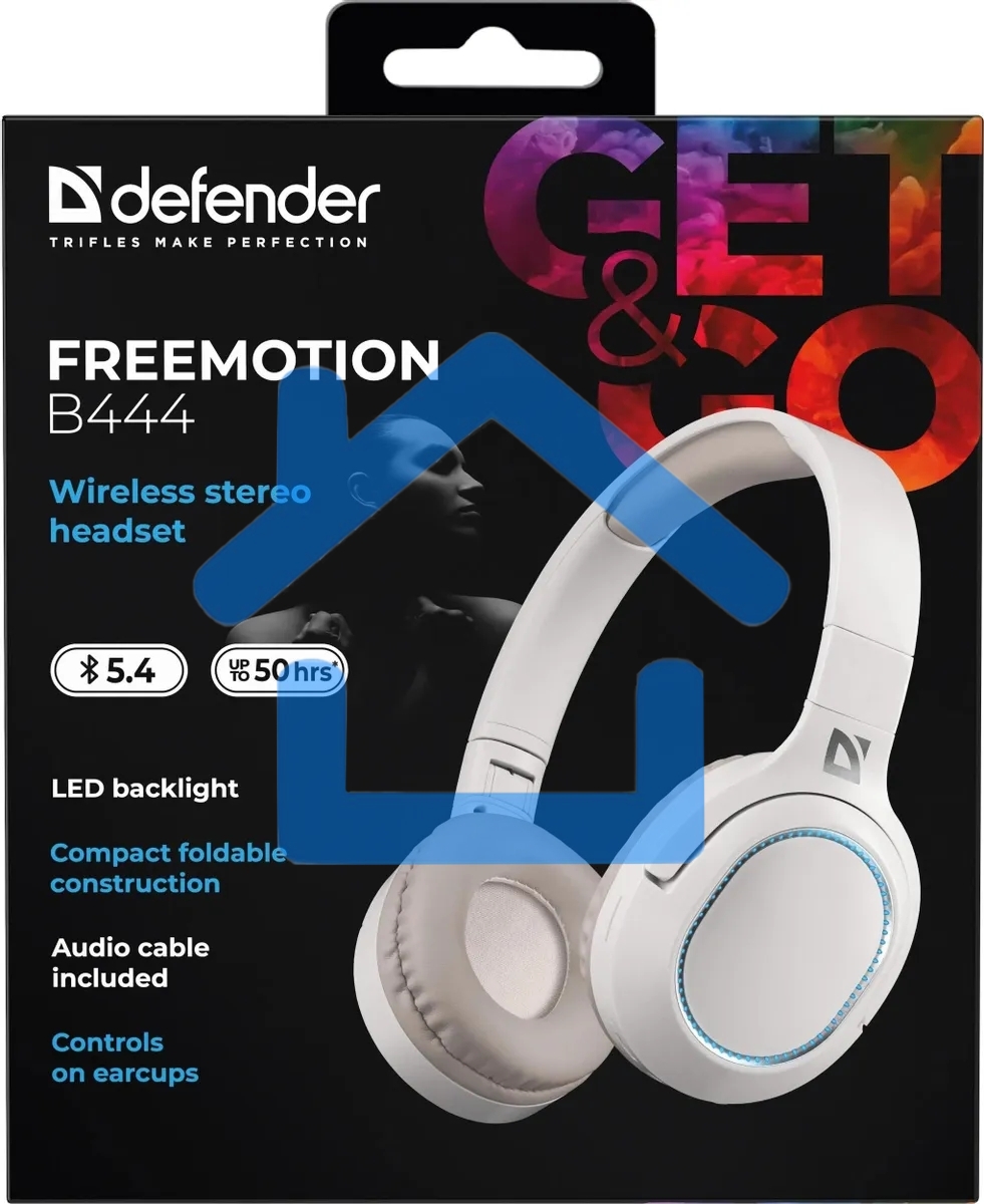 Гарнитура клавиатура DEFENDER (63444) FreeMotion B444 бежевый, микрофон, Bluetooth