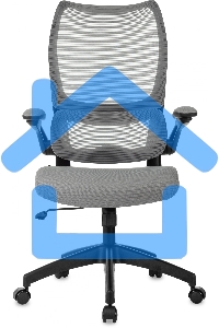 Кресло руководителя Бюрократ Sigma 1 серый, сетка/ткань, крестов. пластик