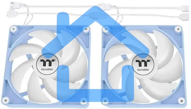 Комплект вентиляторов для корпуса Thermaltake CT120 ARGB (2 шт.) голубой, 120 мм, 2000 об/мин, 25.8 дБ, 4 pin