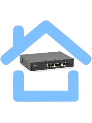 Коммутатор SKAT PoE-4E-1G-1S PoE Plus 60Вт порты: 4-Ethernet 1-Uplink 1-SFP
