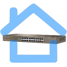 Коммутатор неуправляемый IP-COM F1024 24 порта, 24x100 Мбит/с, установка в стойку, металлический корпус