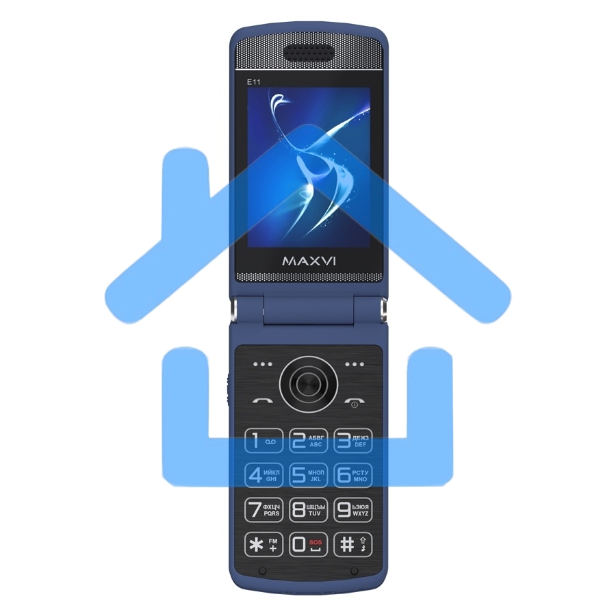 Мобильный телефон Maxvi E11 синий/серебристый