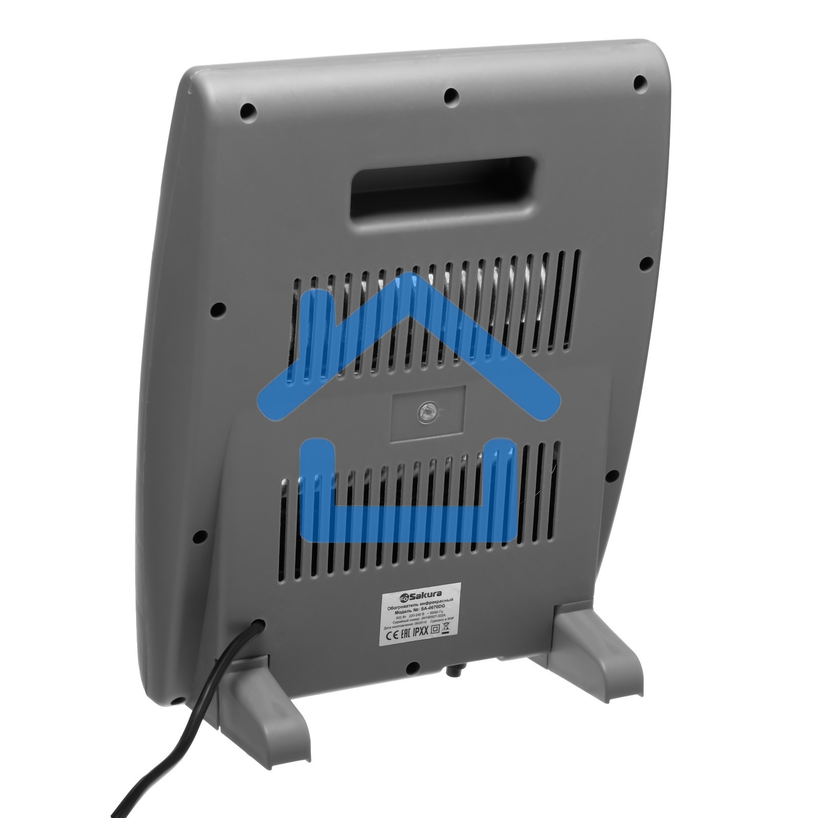 Инфракрасный обогреватель Sakura SA-0670DG, серый, кварцевый, 900Вт, 20 м2