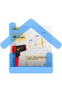 Инфракрасный пирометр (термометр) с цветным экраном Deli DL333550