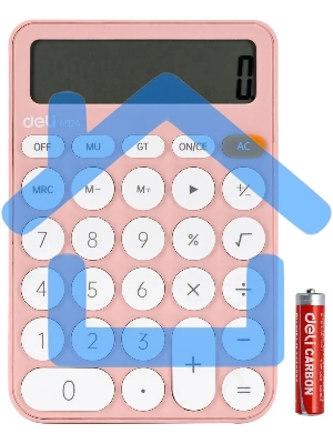 Калькулятор настольный Deli EM124PINK розовый 12-разр.