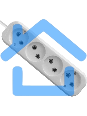 Удлинитель без заземления Defender B240 10 А, 3 м, без заземления