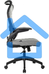 Кресло руководителя Бюрократ Sigma 1 серый, сетка/ткань, крестов. пластик