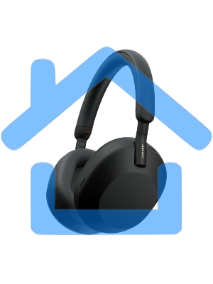 Гарнитура мониторные Sony WH-1000XM5 1.2м черный беспроводные bluetooth оголовье (WH1000XM5/B)