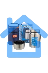 Термос BIOSTAL-АВТО NRP-1000, 1 л, суповой, широкое горло,нерж.,крышка-чашка, чехол