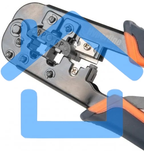 Инструмент обжимной Hyperline HT-N5684R для RJ-45/RJ-12/RJ-11 синий/оранжевый