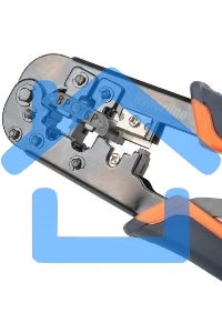 Инструмент обжимной Hyperline HT-N5684R для RJ-45/RJ-12/RJ-11 синий/оранжевый
