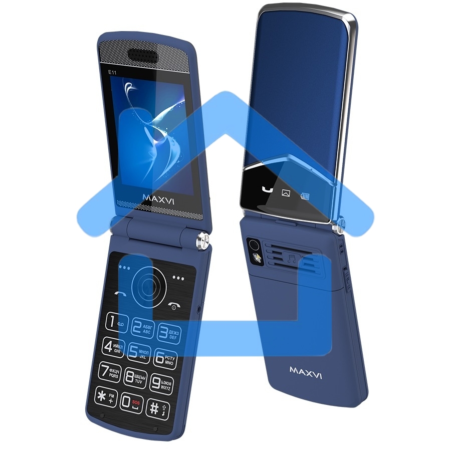 Мобильный телефон Maxvi E11 синий/серебристый