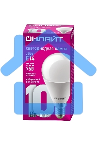 Лампа светодиодная ОНЛАЙТ 61966 OLL-G45-10-230-4K-E14