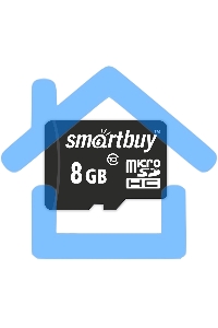 Флеш карта microSD 8Gb, Smartbuy microSDHC Class 10 (SD адаптер)