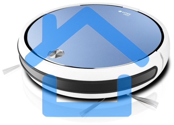 Робот-пылесос Vitek VT-1805 (MC) голубой/белый, 2500 мА·ч Li-Ion, уборка влажная/сухая, пылесборник контейнер 0.5 л