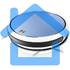 Робот-пылесос Vitek VT-1805 (MC) голубой/белый, 2500 мА·ч Li-Ion, уборка влажная/сухая, пылесборник контейнер 0.5 л