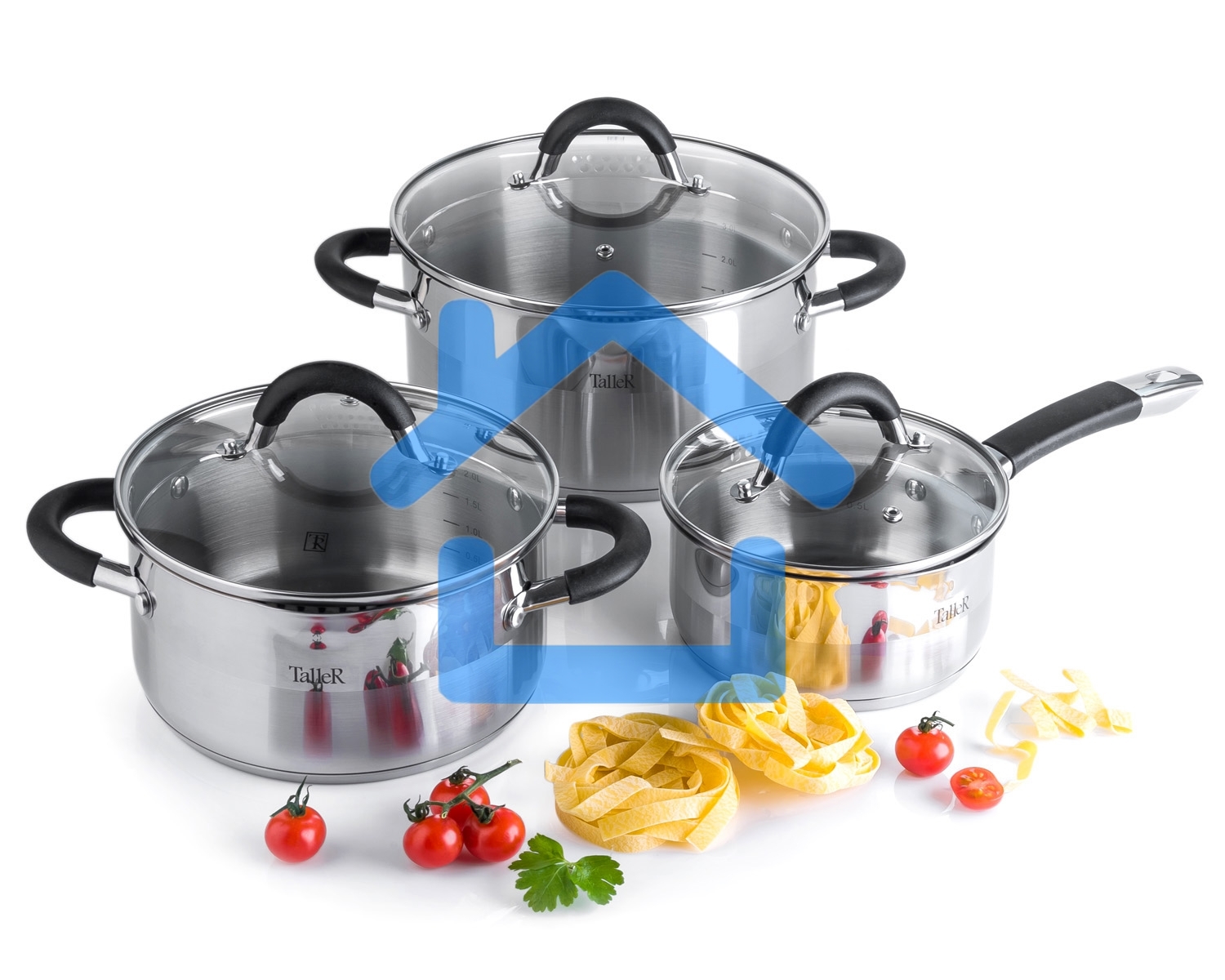 Набор посуды TalleR TR-17190 Телфорд 6 пр. Подходит для всех типов плит (включая индукционную).