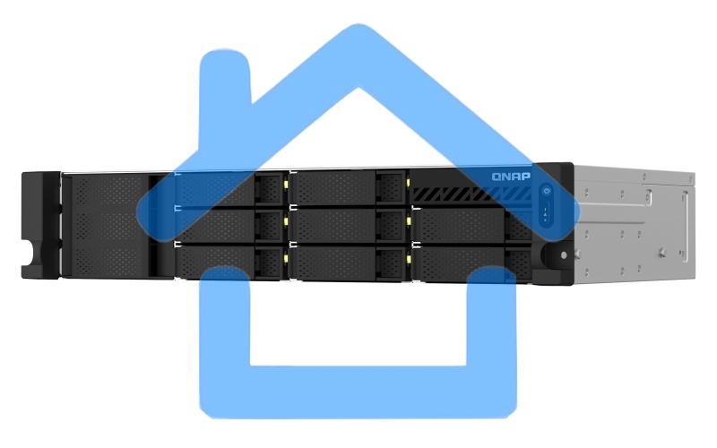 Сетевое хранилище SMB QNAP TS-873AeU-4G NAS 8x3.5/2.5 SATA/SSD trays, 2 x M2 PCIe, 2x 2.5 GbE, 2U rackmount, 1 PSU. AMD Ryzen V1500B 4-core/8-thread 2.2 GHz processor, 4 Gb DDR4 RAM (1*4 Gb) up to 64Gb (2*32 Gb). W/o rail kit RAIL-B02