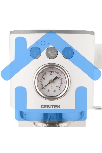 Кофеварка рожковая Centek CT-1168 белый, исп. кофе - молотый, 1.2 л, 1350 Вт, 20 бар