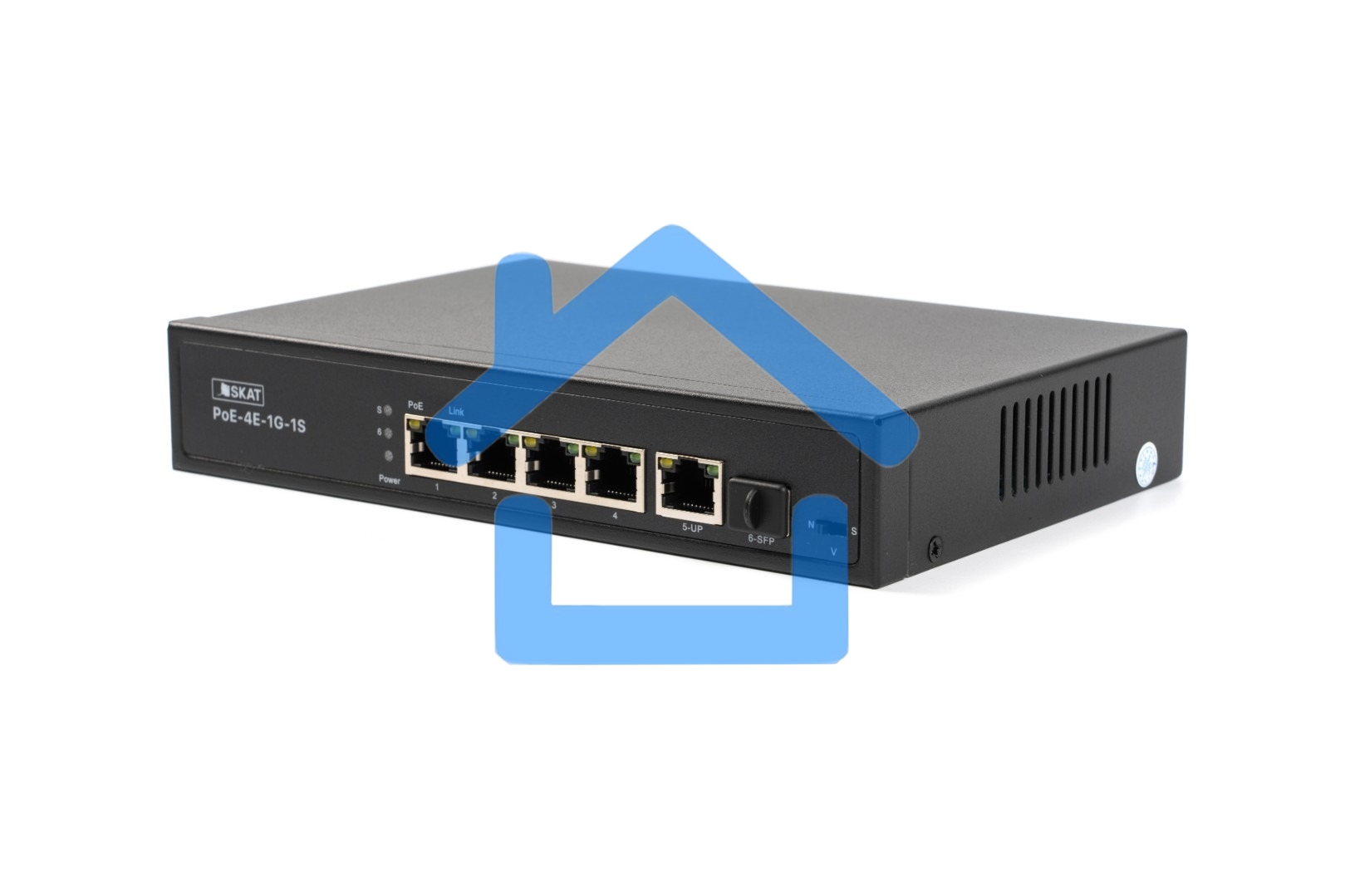 Коммутатор SKAT PoE-4E-1G-1S PoE Plus 60Вт порты: 4-Ethernet 1-Uplink 1-SFP