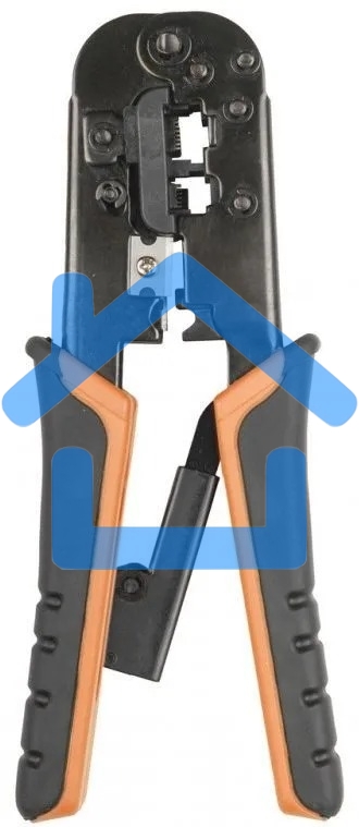 Инструмент обжимной Hyperline HT-N5684R для RJ-45/RJ-12/RJ-11 синий/оранжевый