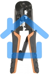 Инструмент обжимной Hyperline HT-N5684R для RJ-45/RJ-12/RJ-11 синий/оранжевый