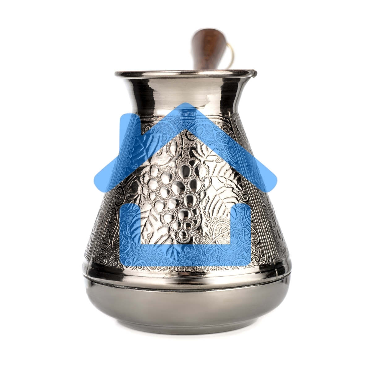 Турка медная LARA LR15-01 300 мл Виноград деревянная, лакированная ручка с латунным кольцом