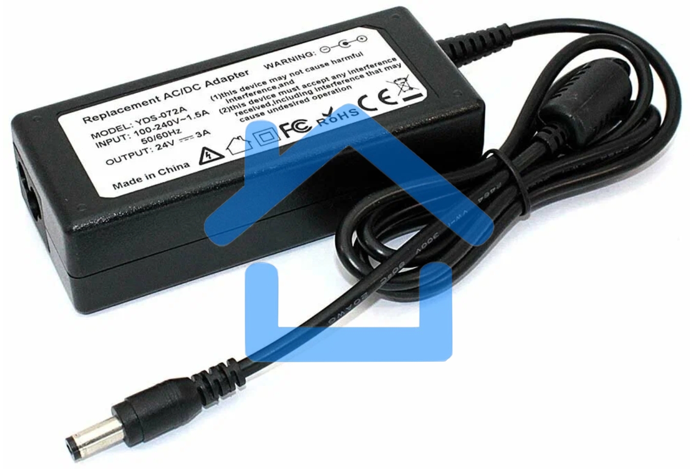 Блок питания для монитора и телевизора LCD 24V 3A 72W 5.5x2.1 OEM