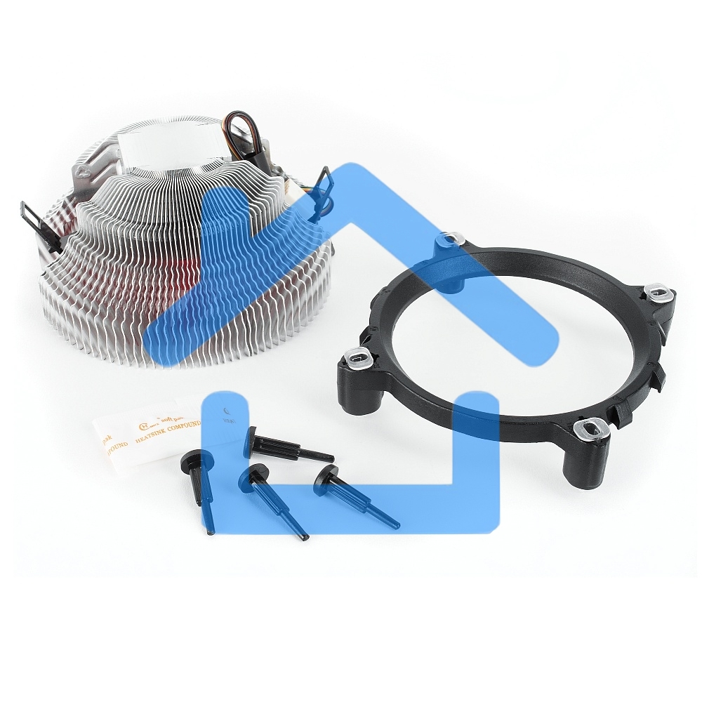 Кулер для процессора Crown CM-91PWM v2 серебристый/красный, 90 мм, алюминий, 2000 об/мин, 20 дБ, 4 pin, 125 Вт, 57 мм