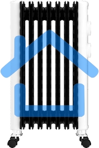 Обогреватель масляный Royal Clima Laggio Nero ROR-LN7-1500M, с терморегулятором, 1500Вт, 6 секций, 3 режима, белый/серый