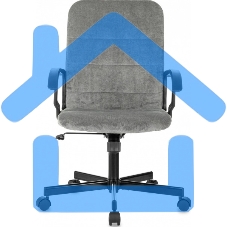 Кресло офисное Бюрократ Triest Fabric серый Light-19 крестов. металл черный