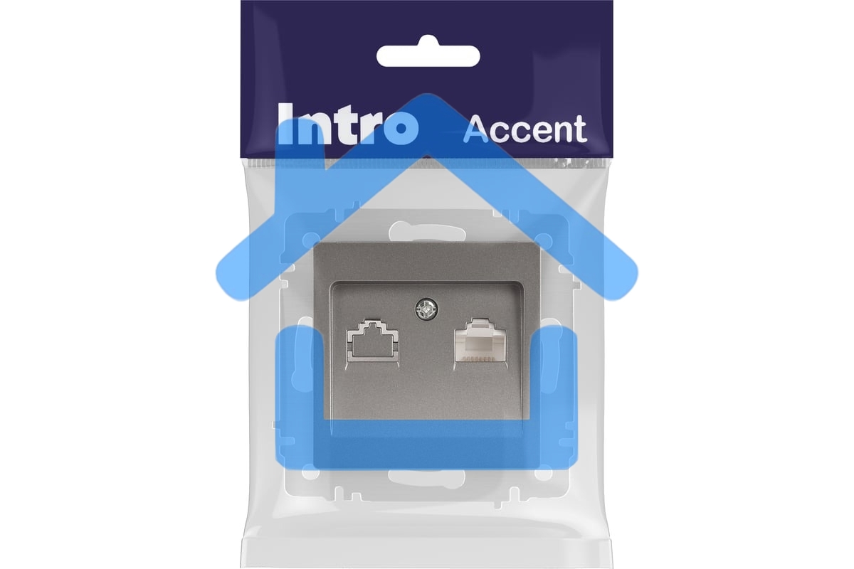 Розетка Intro Accent 6-303-09 информационная RJ45 IP20 СУ титан Б0063642