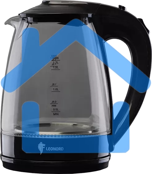 Чайник электрический LEONORD LE-1514 1,7 л, 2200 Вт, стекло/пластик, черный