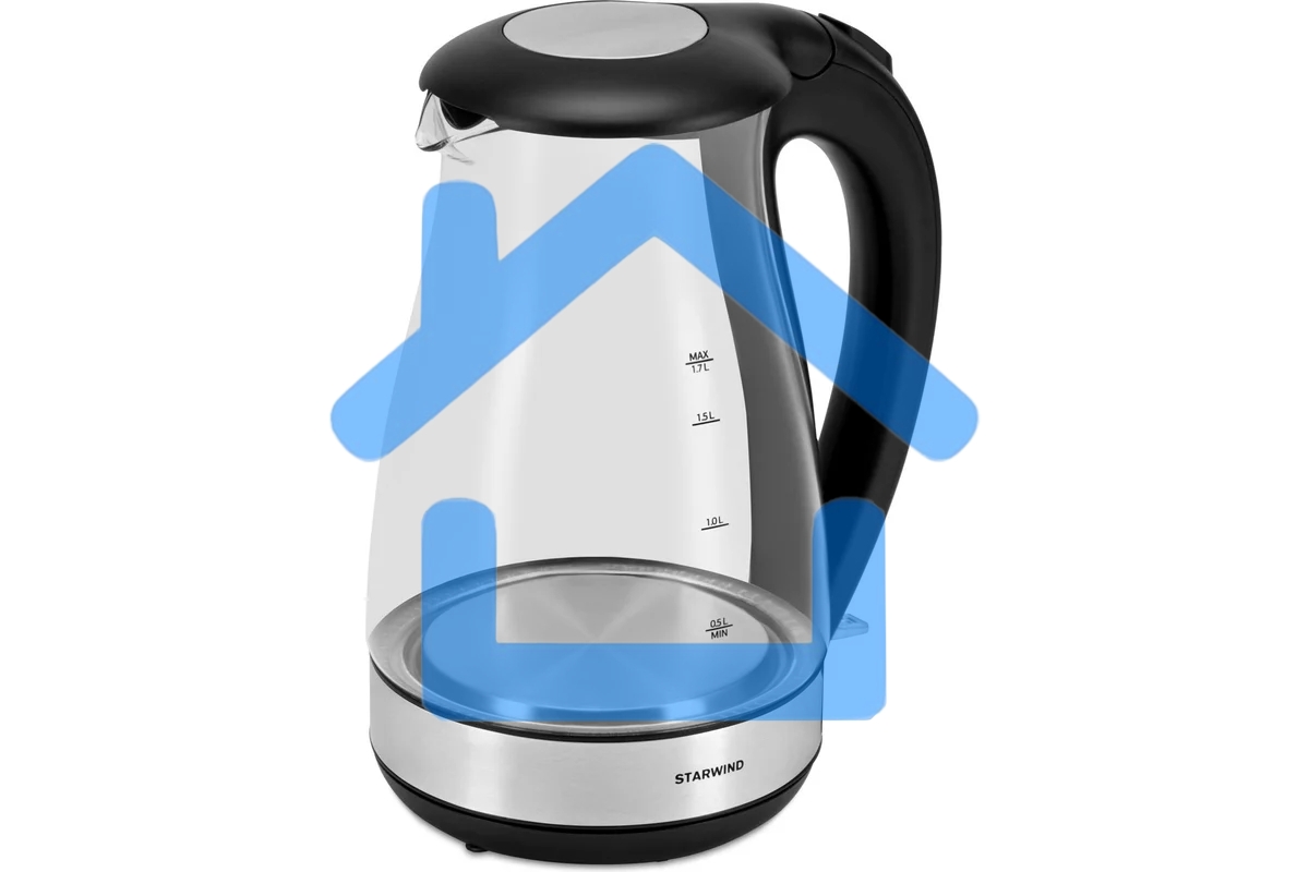 Чайник электрический Starwind SKP3039 1.7л. 2200Вт черный (корпус: стекло)