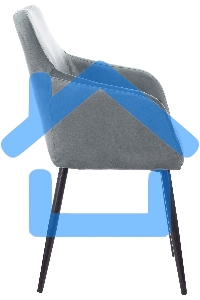 Кресло офисное Бюрократ CH-380F голубая сталь Italia 21, на ножках, металл черный