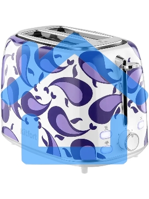 Тостер Kitfort КТ-6863 1080Вт белый/фиолетовый