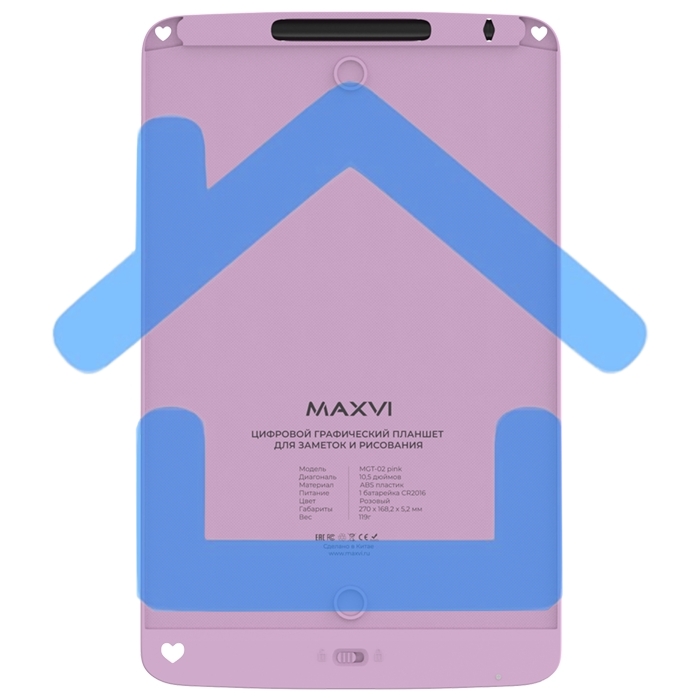 Графический планшет LCD для заметок и рисования Maxvi MGT-02 pink