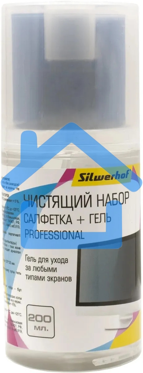 Чистящий набор (салфетка + гель) Silwerhof для экранов и оптики 200мл