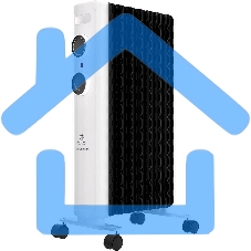 Обогреватель масляный Royal Clima Laggio Nero ROR-LN7-1500M, с терморегулятором, 1500Вт, 6 секций, 3 режима, белый/серый