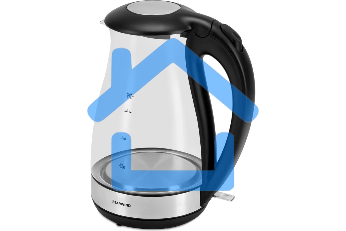 Чайник электрический Starwind SKP3039 1.7л. 2200Вт черный (корпус: стекло)